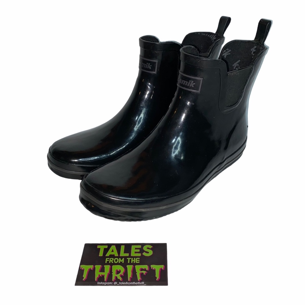 Kamik Sharon Low Top Gloss Black Rain Boots
